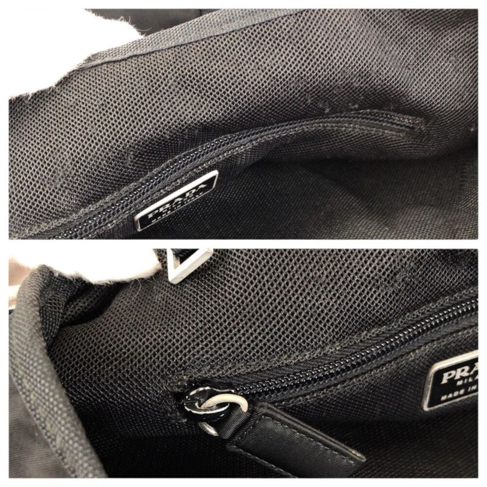 Prada Nylon Leather Black Tote Shoulder Bag - Picture 6 of 10